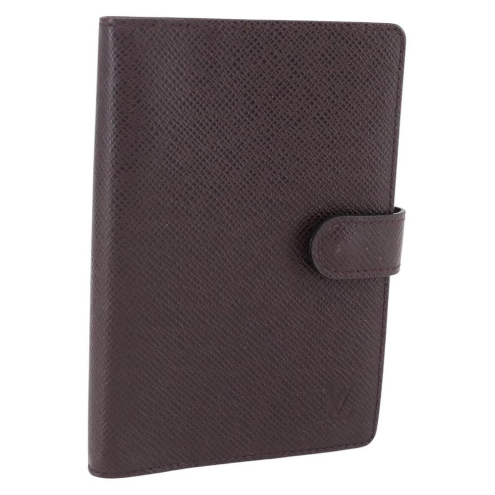LOUIS VUITTON Taiga Agenda PM Day Planner Cover Acajou R20416 LV Auth bs31936
